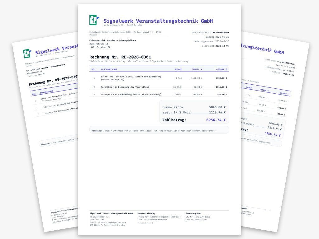 Vorschau der Rechnungsvorlage für Boots- und Yachtservice